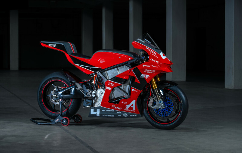 Vector-ST; elektrische racemotor van electric superbike Twente